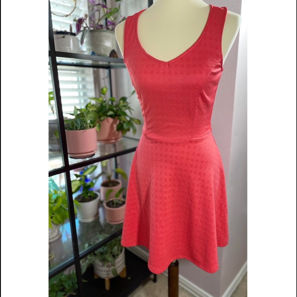 Coral Cut-Out Dress